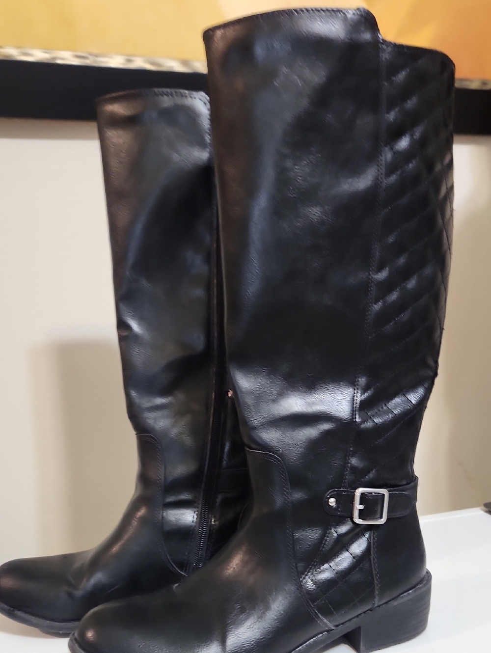 St. John's Bay Black Quilted Over-the-Knee Boots